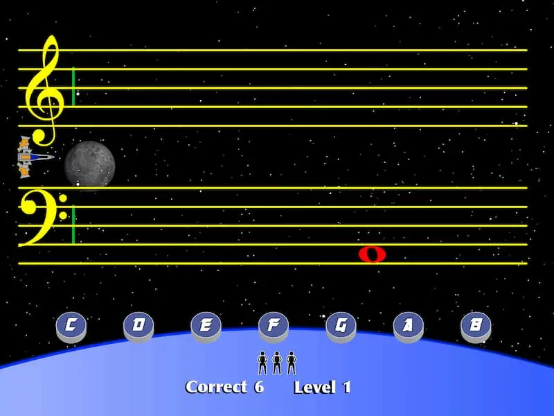 Staff Wars iPad game Level 1